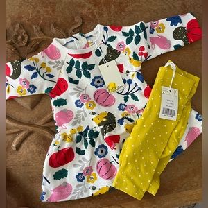 0-3M mini Boden dress and legging set. Brand new with tags